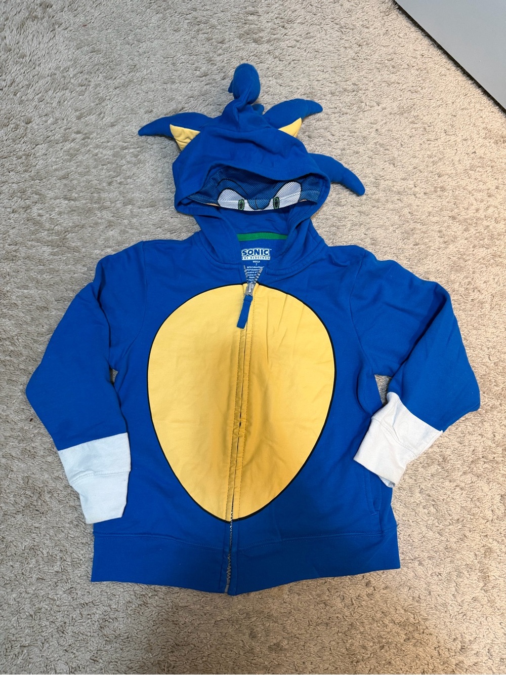 Sonic The Hedgehog Blue & Yellow Kids Hoodie Jacket